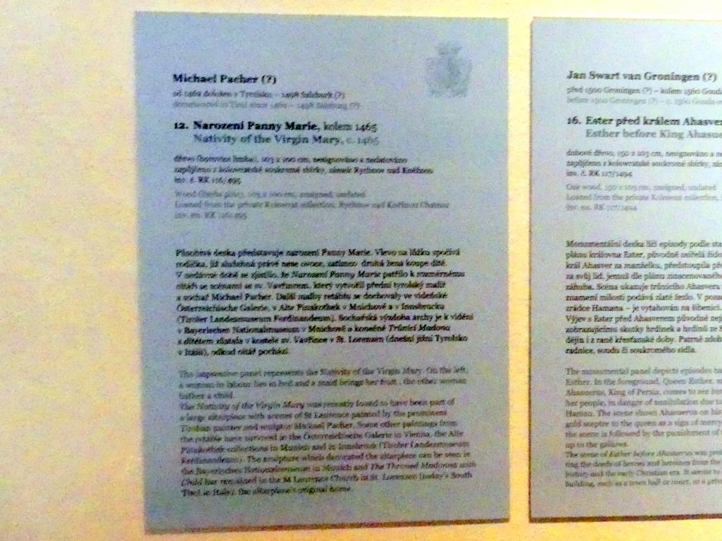 Michael Pacher (1461–1497), Mariä Geburt, Prag, Nationalgalerie im Palais Sternberg, Erdgeschoss, um 1465, Bild 2/2