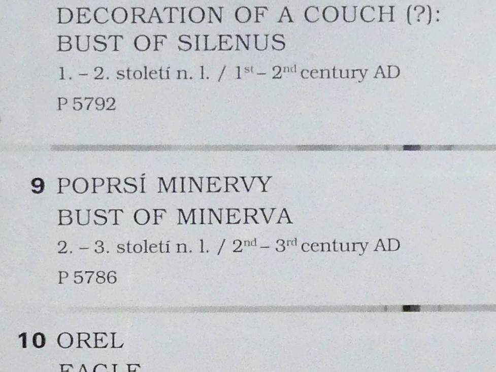 Römische Bronzefigur: Büste der Minerva, Prag, Nationalgalerie im Palais Sternberg, 1. Obergeschoss, Saal 1, um 100–300, Bild 2/2