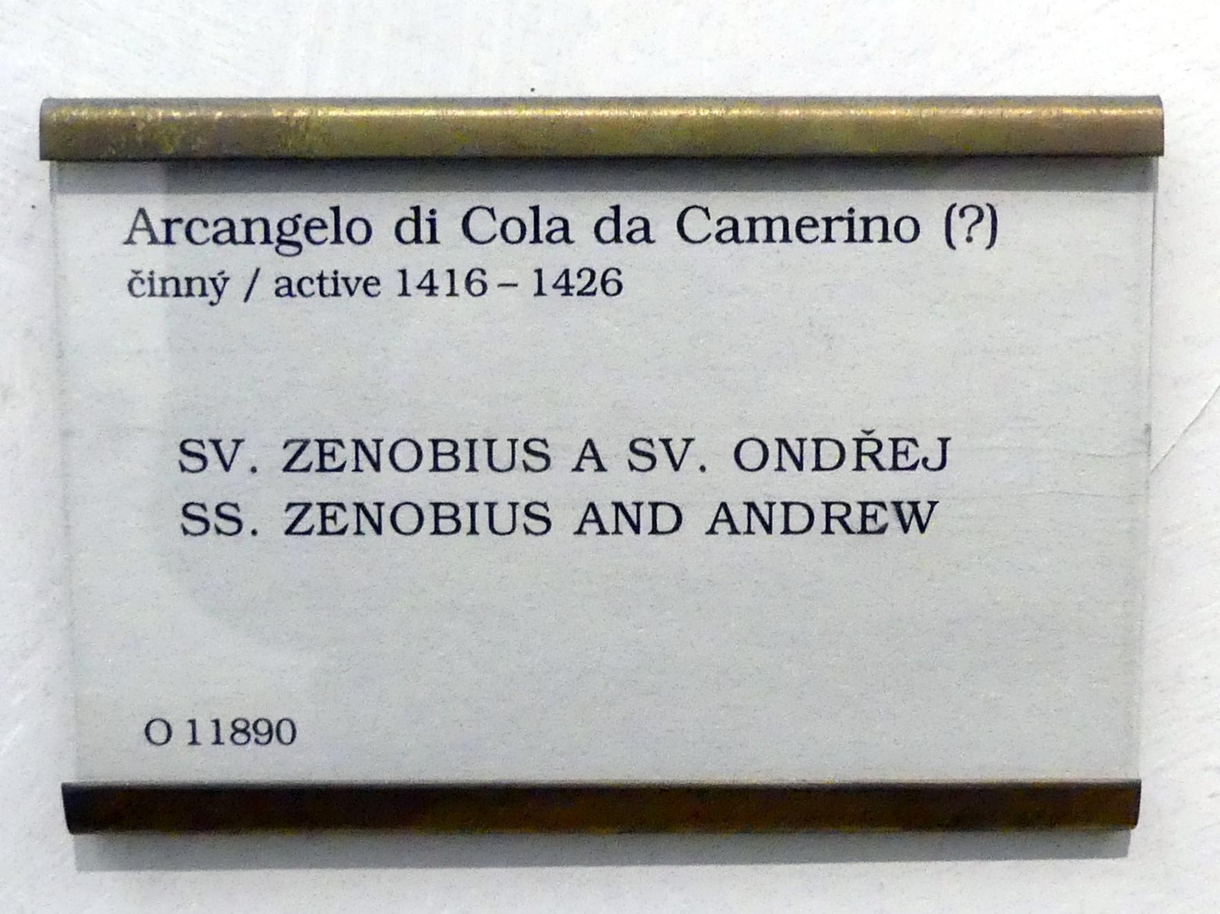 Arcangelo di Cola (1421–1432), Hll. Zenobius von Florenz und Apostel Andreas, Prag, Nationalgalerie im Palais Sternberg, 1. Obergeschoss, Saal 2, Undatiert, Bild 2/2