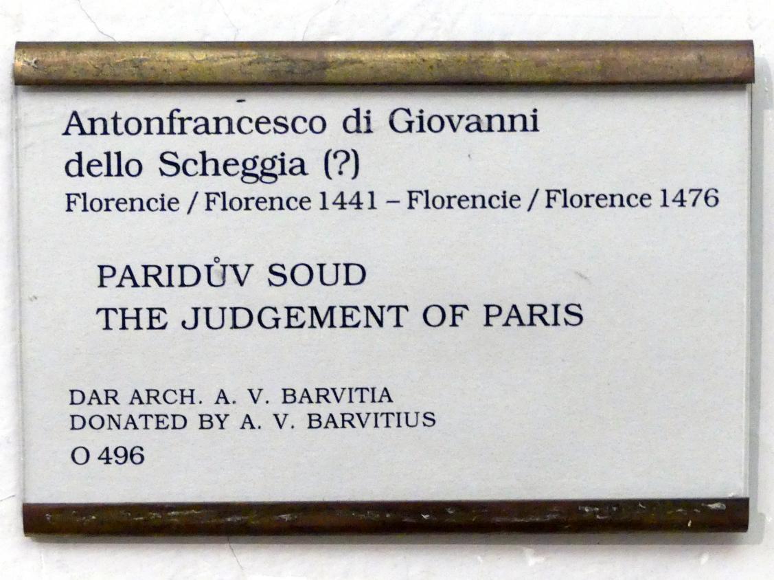 Antonfrancesco di Giovanni dello Scheggia (Undatiert), Urteil des Paris, Prag, Nationalgalerie im Palais Sternberg, 1. Obergeschoss, Saal 2, Undatiert, Bild 2/2
