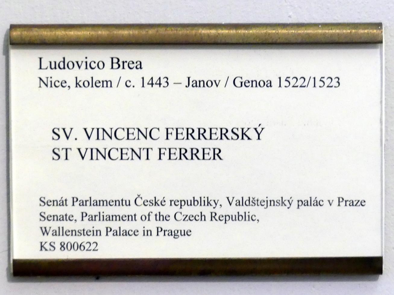 Ludovico Brea (1492), Hl. Vinzenz Ferrer, Prag, Nationalgalerie im Palais Sternberg, 1. Obergeschoss, Saal 2, Undatiert, Bild 2/3