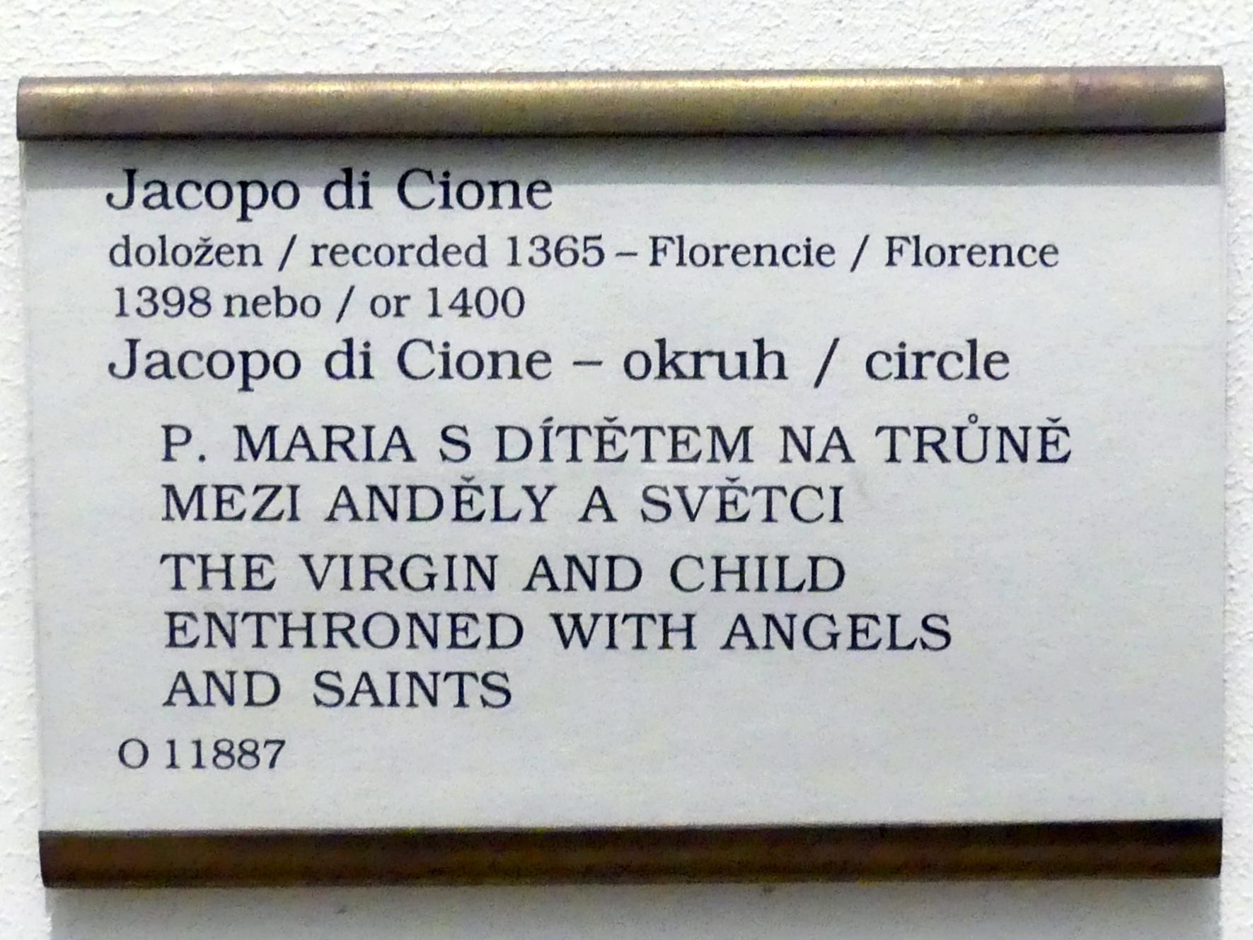 Jacopo di Cione (Umkreis) (Undatiert), Thronende Madonna mit Kind, Prag, Nationalgalerie im Palais Sternberg, 1. Obergeschoss, Saal 2, Undatiert, Bild 2/2