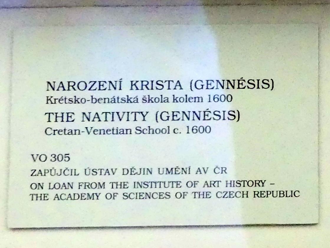 Geburt Christi (Genese), Prag, Nationalgalerie im Palais Sternberg, 1. Obergeschoss, Saal 6, um 1600, Bild 2/2