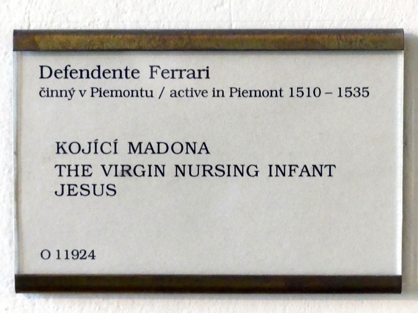 Defendente Ferrari (1504–1532), Maria stillt den Jesusknaben, Prag, Nationalgalerie im Palais Sternberg, 1. Obergeschoss, Saal 5, Undatiert, Bild 2/2