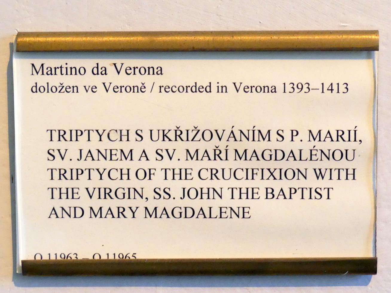 Martino da Verona (Undatiert), Triptychon mit Maria, Apostel Johannes und Maria Magdalena, Prag, Nationalgalerie im Palais Sternberg, 1. Obergeschoss, Saal 4, Undatiert, Bild 2/2
