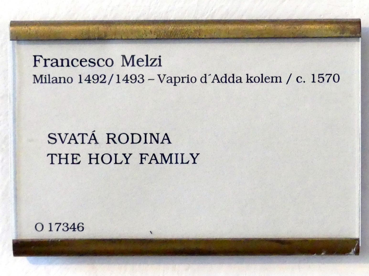 Francesco Melzi (1515–1520), Die Heilige Familie, Prag, Nationalgalerie im Palais Sternberg, 1. Obergeschoss, Saal 7, Undatiert, Bild 2/2