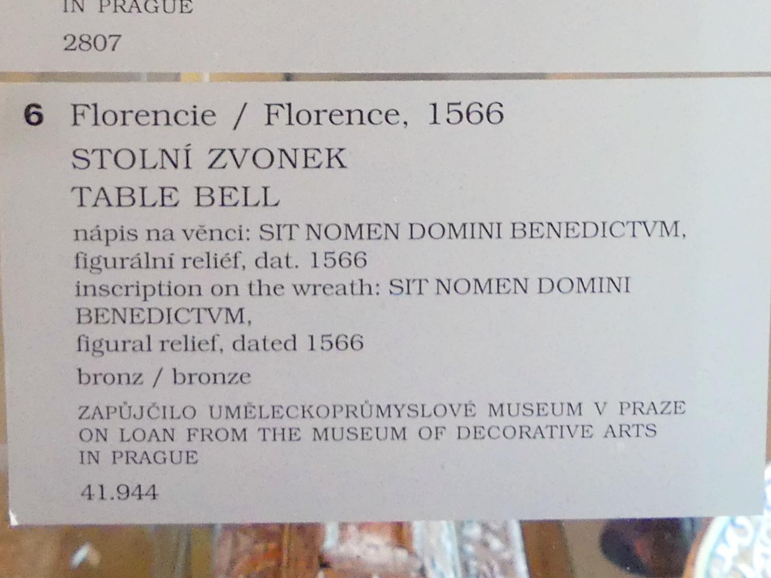 Tischglocke, Prag, Nationalgalerie im Palais Sternberg, 1. Obergeschoss, Saal 7, 1566, Bild 2/2