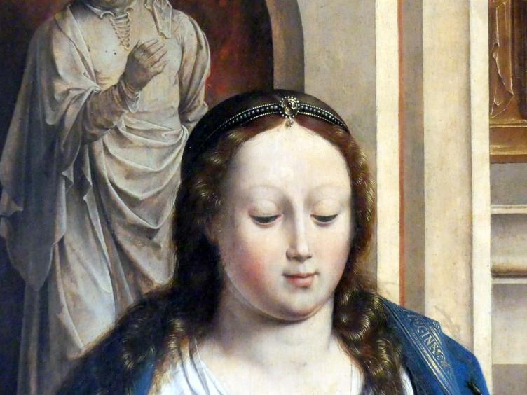 Jan Gossaert (Mabuse) (1505–1531), Der Hl. Evangelist Lukas malt die Jungfrau Maria, Prag, Nationalgalerie im Palais Sternberg, 1. Obergeschoss, Saal 8, Undatiert, Bild 3/5