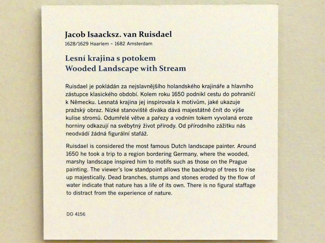 Jacob van Ruisdael (1646–1677), Bewaldete Landschaft mit Fluss, Prag, Nationalgalerie im Palais Sternberg, 2. Obergeschoss, Saal 2, Undatiert, Bild 2/2