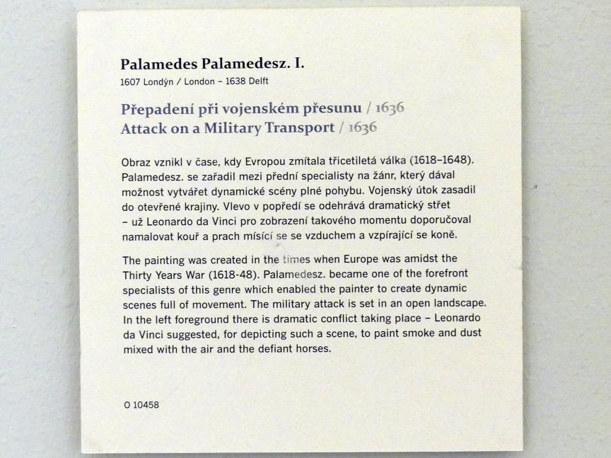 Palamedes Palamedesz (Stevaerts) (1630–1636), Angriff auf einen Militärtransport, Prag, Nationalgalerie im Palais Sternberg, 2. Obergeschoss, Saal 3, 1636, Bild 2/2