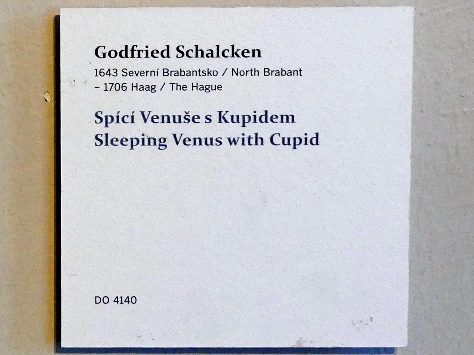 Godefridus Schalcken (Godfried Schalcken) (1665–1692), Schlafende Venus mit Amor, Prag, Nationalgalerie im Palais Sternberg, 2. Obergeschoss, Saal 4, Undatiert, Bild 2/2
