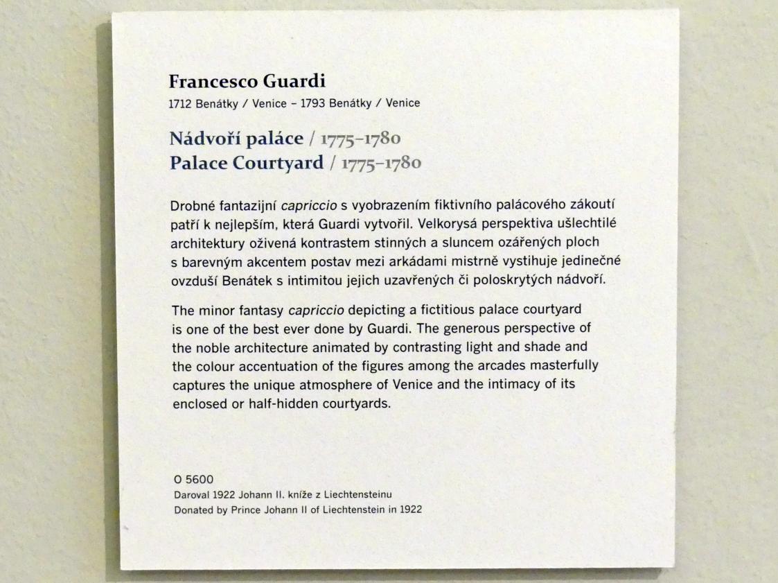 Francesco Guardi (1755–1790), Palasthof, Prag, Nationalgalerie im Palais Sternberg, 2. Obergeschoss, Saal 9, 1775–1780, Bild 2/2