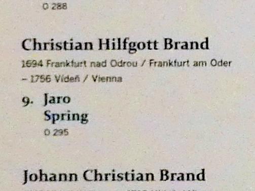Christian Hilfgott Brand (1725–1746), Frühling, Prag, Nationalgalerie im Palais Sternberg, 2. Obergeschoss, Saal 10, Undatiert, Bild 2/2