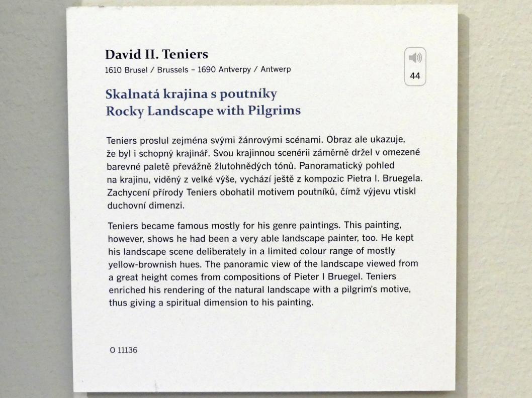 David Teniers der Jüngere (1633–1682), Felsige Landschaft mit Pilgern, Prag, Nationalgalerie im Palais Sternberg, 2. Obergeschoss, Saal 12, Undatiert, Bild 2/2