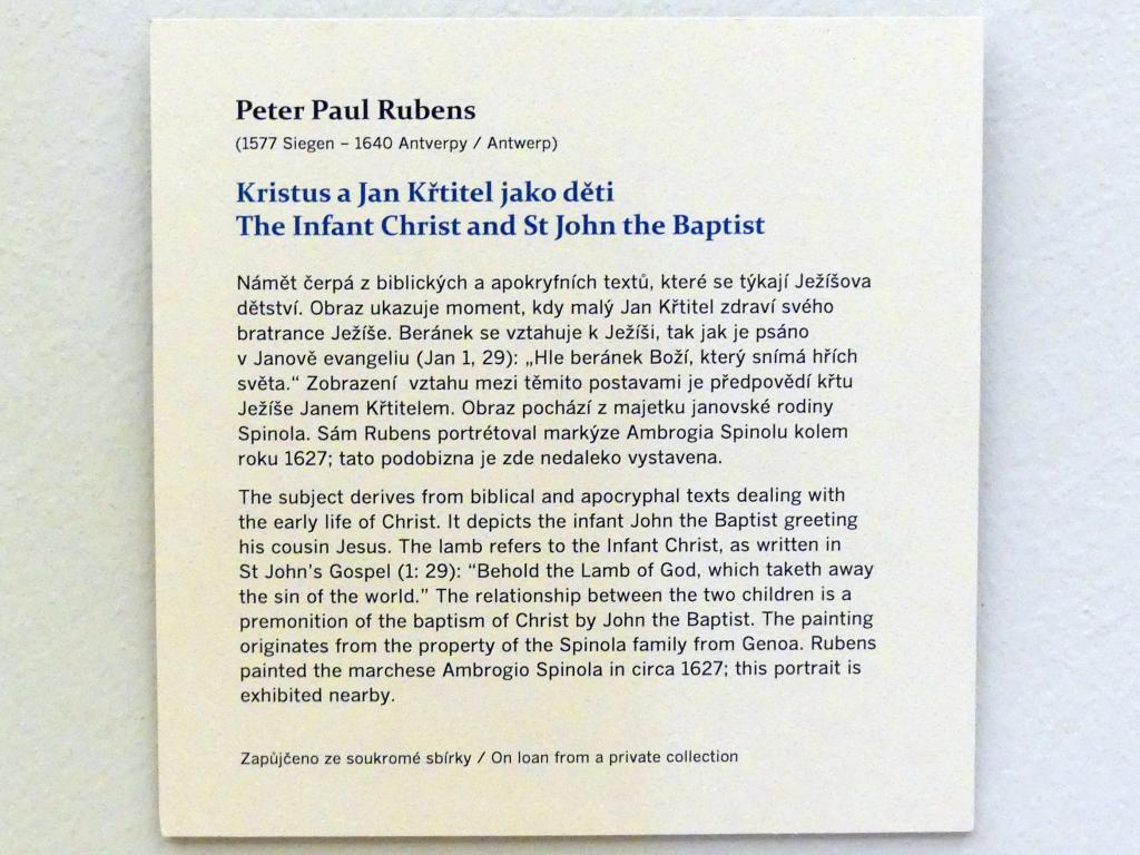Peter Paul Rubens (1598–1640), Jesusknabe und der Johannesknabe, Prag, Nationalgalerie im Palais Sternberg, 2. Obergeschoss, Saal 12, Undatiert, Bild 2/2