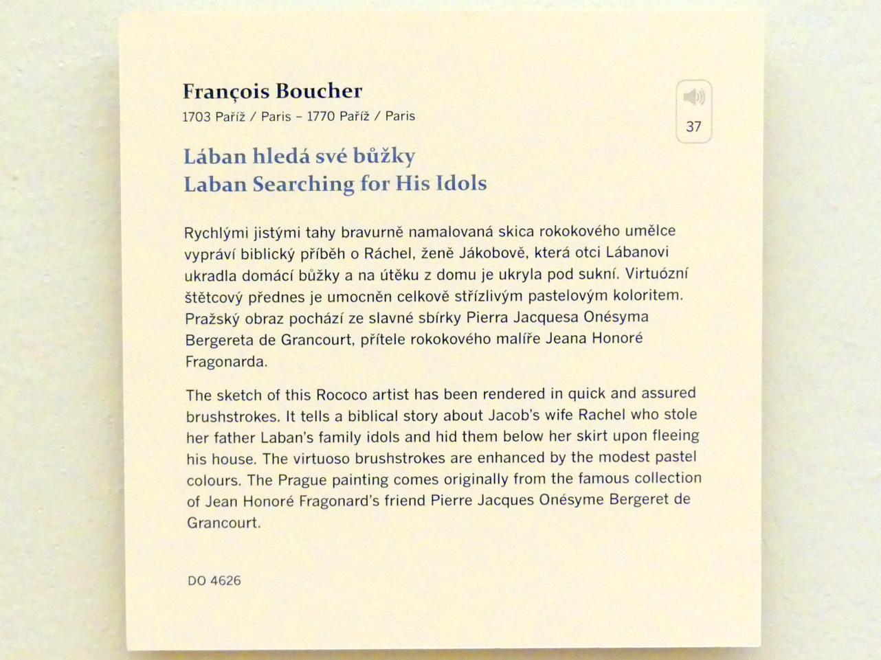 François Boucher (1728–1800), Laban sucht seine Hausgötzen, Prag, Nationalgalerie im Palais Sternberg, 2. Obergeschoss, Saal 15, Undatiert, Bild 2/2