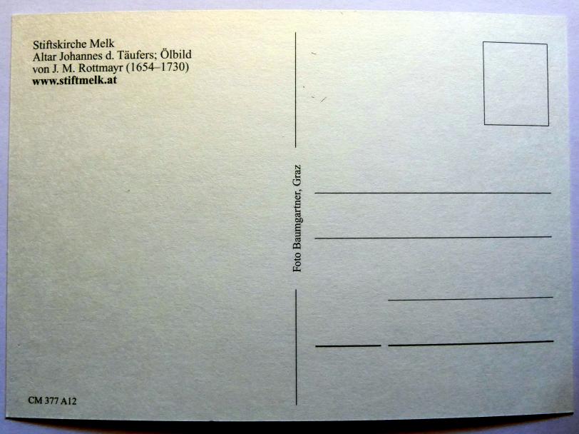 Johann Michael Rottmayr (1674–1730), Taufe Christi, Melk, Benediktinerkloster Stift Melk, Stiftskirche St. Peter und Paul, 1727, Bild 2/2