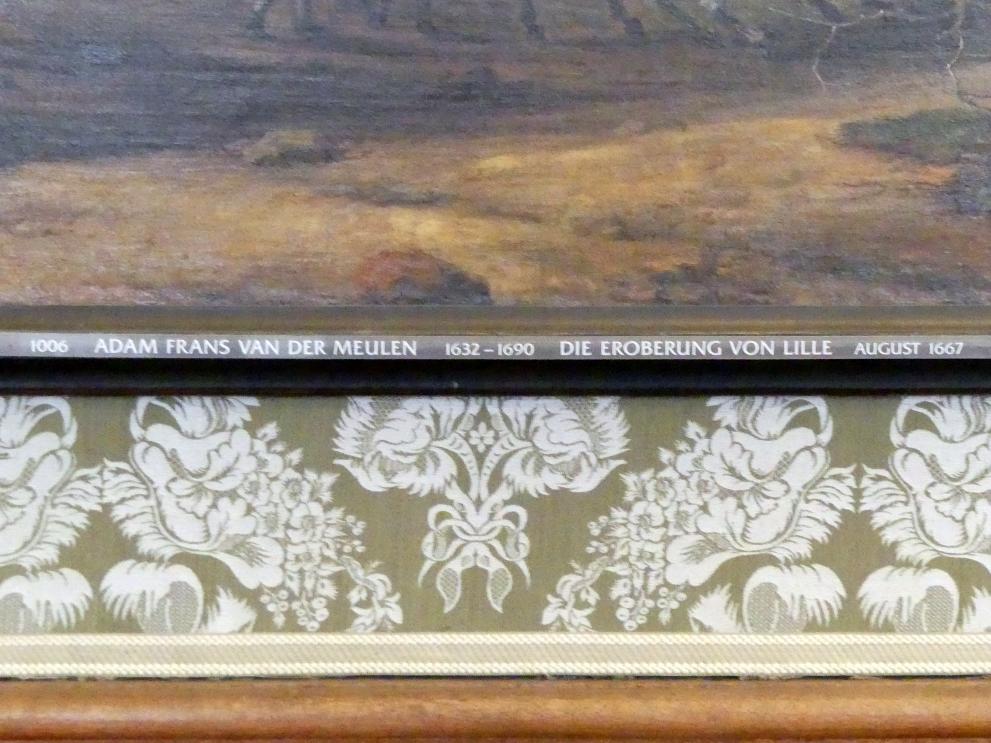 Adam Frans van der Meulen (1660–1686), Die Eroberung von Lille, Schleißheim, Staatsgalerie im Neuen Schloss, Audienzzimmer im südlichen Erdgeschoss-Appartement, 1667, Bild 2/2