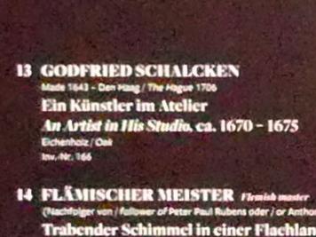 Godefridus Schalcken (Godfried Schalcken) (1665–1692), Ein Künstler im Atelier, Frankfurt am Main, Städel Museum, Vorhalle, 1670–1675, Bild 2/2