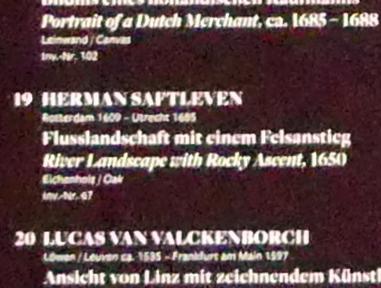 Herman Saftleven (1635–1671), Flusslandschaft mit einem Felsanstieg, Frankfurt am Main, Städel Museum, Vorhalle, 1650, Bild 2/2