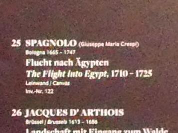 Giuseppe Maria Crespi (Spagnuolo) (1697–1733), Flucht nach Ägypten, Frankfurt am Main, Städel Museum, Vorhalle, 1710–1725, Bild 2/2