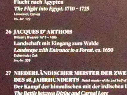 Jacques d’Arthois (1635–1665), Landschaft mit Eingang zum Walde, Frankfurt am Main, Städel Museum, Vorhalle, um 1650, Bild 2/2