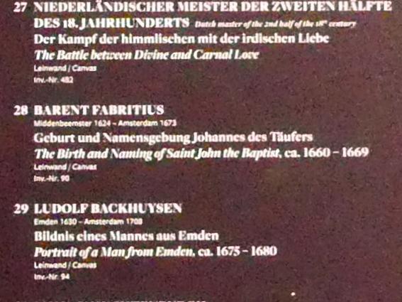 Barent Fabritius (1654–1664), Geburt und Namensgebung Johannes des Täufers, Frankfurt am Main, Städel Museum, Vorhalle, um 1660–1669, Bild 2/2