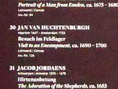 Jan van Huchtenburgh (1695), Besuch im Feldlager, Frankfurt am Main, Städel Museum, Vorhalle, um 1690–1700, Bild 2/2