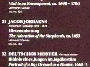 Jacob Jordaens (1615–1665), Hirtenanbetung, Frankfurt am Main, Städel Museum, Vorhalle, um 1653, Bild 2/2