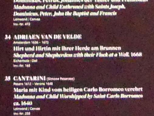 Adriaen van de Velde (1658–1668), Hirt und Hirtin mit ihrer Herde am Brunnen, Frankfurt am Main, Städel Museum, Vorhalle, 1668, Bild 2/2