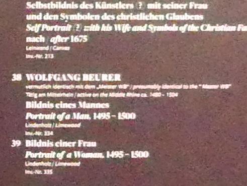 Wolfgang Beurer (1487–1497), Bildnis eines Mannes, Frankfurt am Main, Städel Museum, Vorhalle, 1495–1500, Bild 2/2