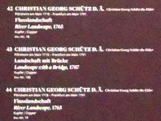 Christian Georg Schütz der Ältere (1752–1787), Landschaft mit Brücke, Frankfurt am Main, Städel Museum, Vorhalle, 1787, Bild 2/2