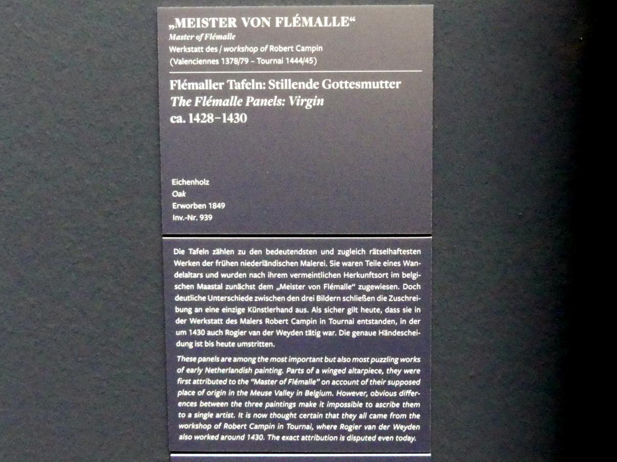 Meister von Flémalle (1427–1435), Flémaller Tafeln: Stillende Gottesmutter, Frankfurt am Main, Städel Museum, 2. Obergeschoss, Saal 1, um 1428–1430, Bild 2/2
