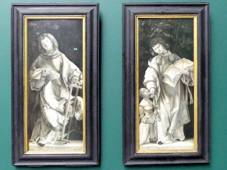 Matthias Grünewald (Mathis Gothart-Nithart) (1500–1528), Der hl. Laurentius, der hl. Cyriakus, Frankfurt am Main, ehem. Dominikanerkloster, jetzt Frankfurt am Main, Städel Museum, 2. Obergeschoss, Saal 2, um 1509–1510