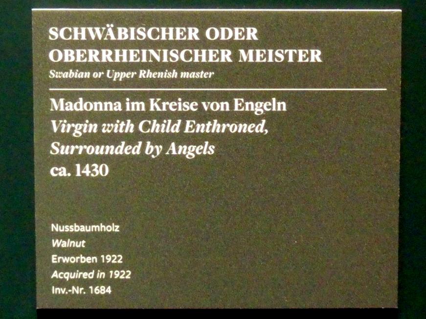 Madonna im Kreise von Engeln, Frankfurt am Main, Städel Museum, 2. Obergeschoss, Saal 3, um 1430, Bild 2/2