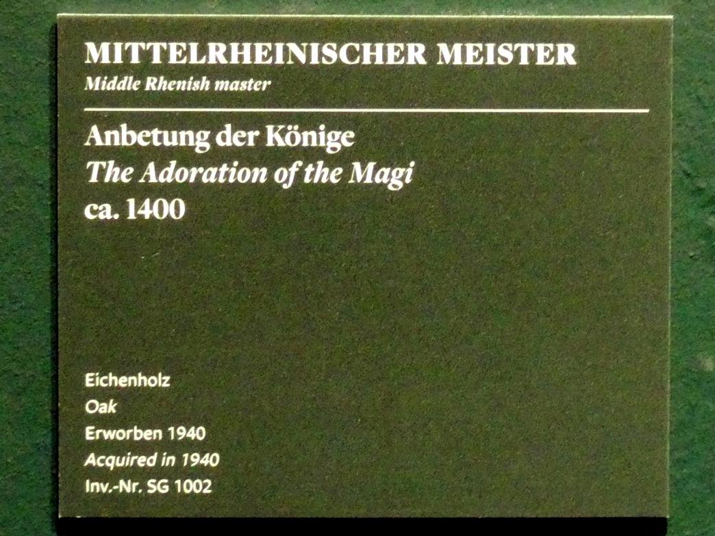 Anbetung der Könige, Frankfurt am Main, Städel Museum, 2. Obergeschoss, Saal 3, um 1400, Bild 2/2
