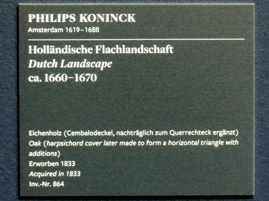 Philips Koninck (1650–1666), Holländische Flachlandschaft, Frankfurt am Main, Städel Museum, 2. Obergeschoss, Saal 6, um 1660–1670, Bild 2/2