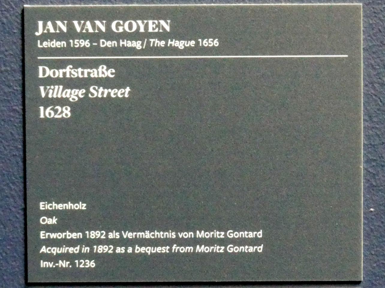 Jan van Goyen (1621–1657), Dorfstraße, Frankfurt am Main, Städel Museum, 2. Obergeschoss, Saal 7, 1628, Bild 2/2