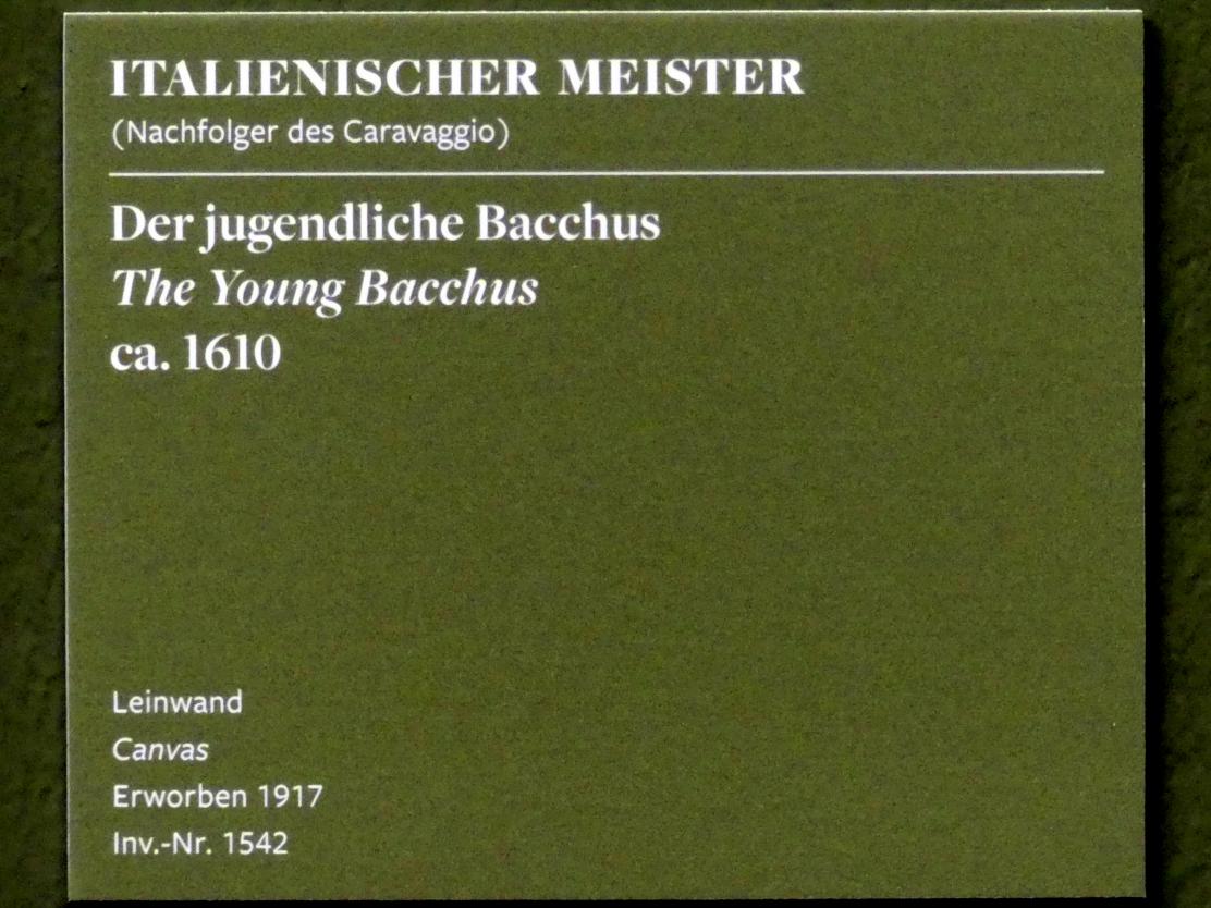 Michelangelo Merisi da Caravaggio (Nachfolger) (1610), Der jugendliche Bacchus, Frankfurt am Main, Städel Museum, 2. Obergeschoss, Saal 11, um 1610, Bild 2/2