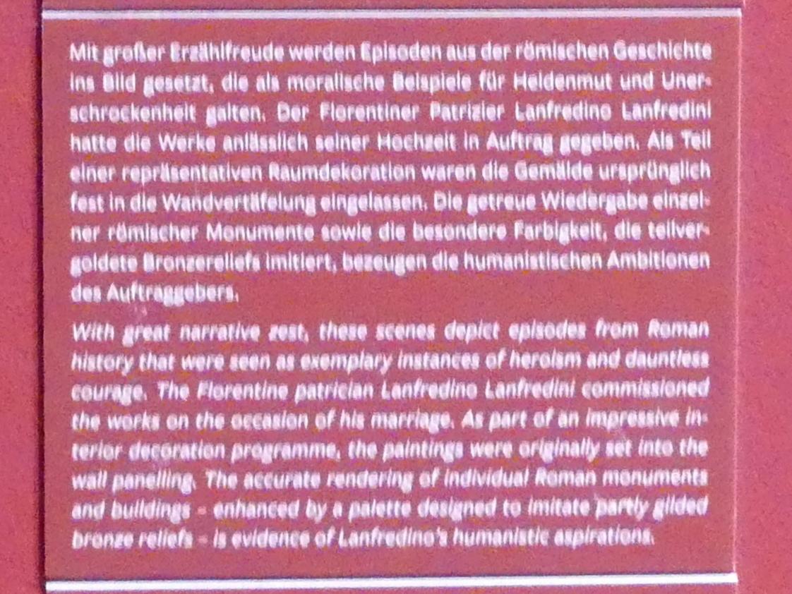 Mucius Scaevola ermordet den Sekretär Porsennas und lässt seine rechte Hand verbrennen, Frankfurt am Main, Städel Museum, 2. Obergeschoss, Saal 13, um 1480, Bild 3/4