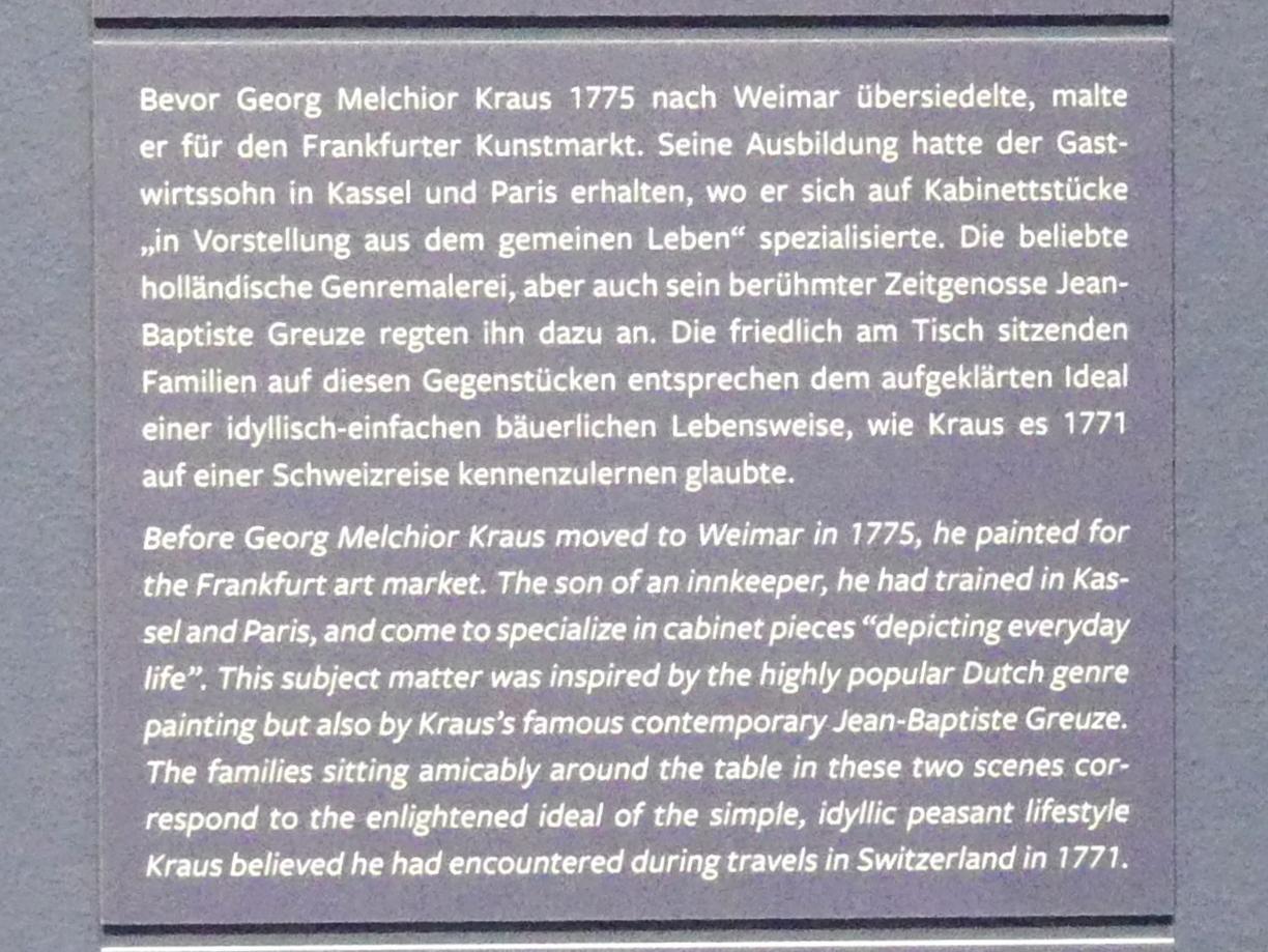Georg Melchior Kraus (1772–1773), Familie in einem Dorfwirtshaus, Frankfurt am Main, Städel Museum, 2. Obergeschoss, Saal 18, 1770–1774, Bild 4/5