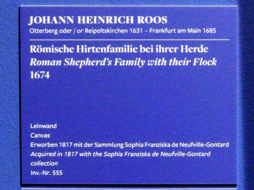 Johann Heinrich Roos (1660–1685), Römische Hirtenfamilie bei ihrer Herde, Frankfurt am Main, Städel Museum, 2. Obergeschoss, Saal 18, 1674, Bild 2/2