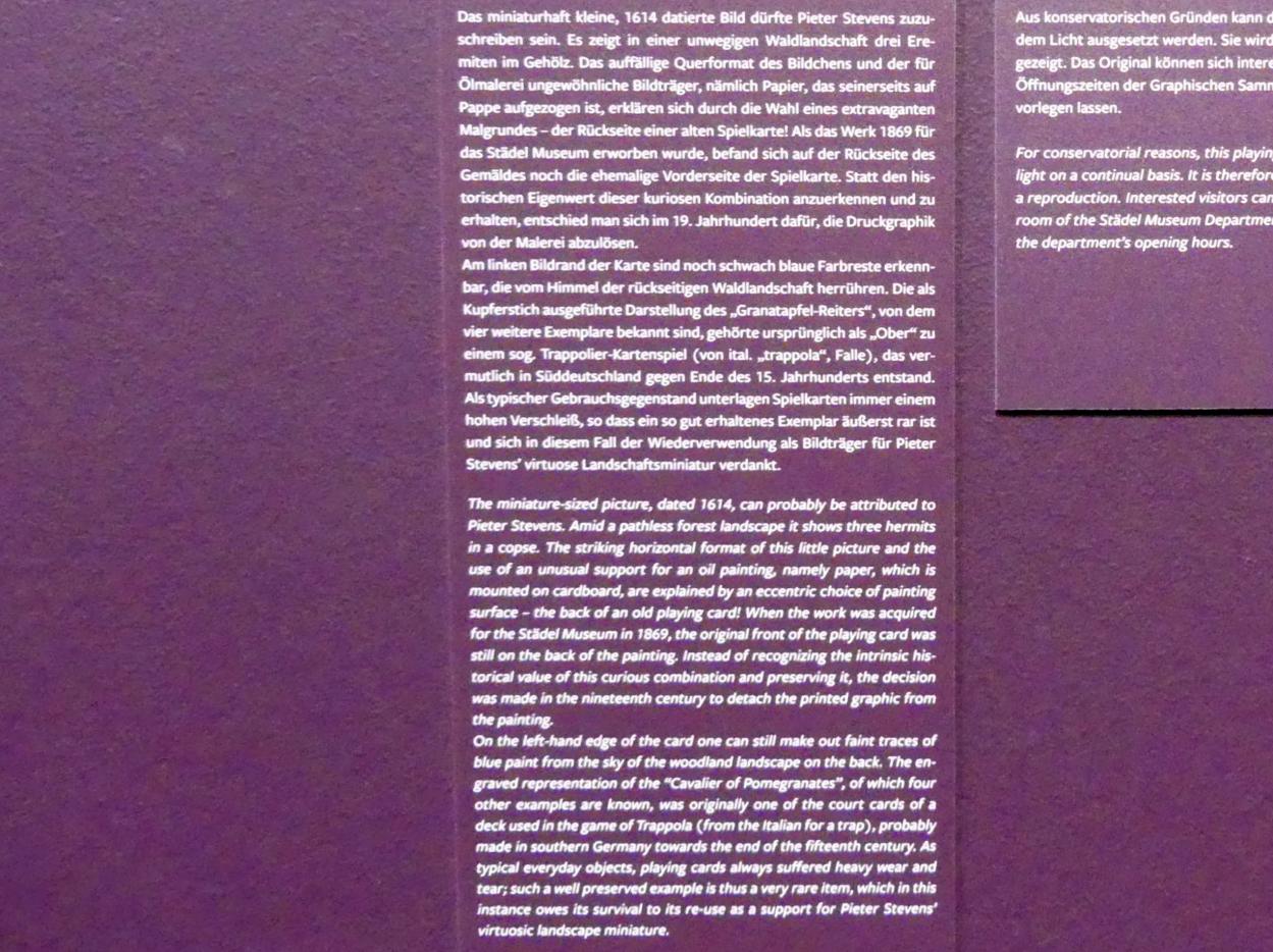 Pieter Stevens (1614), Waldlandschaft mit Einsiedlerklause, Frankfurt am Main, Städel Museum, 2. Obergeschoss, Saal 19, 1614, Bild 3/3
