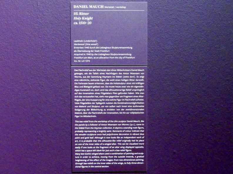 Daniel Mauch (Werkstatt) (1515), Hl. Ritter, Frankfurt am Main, Städel Museum, 2. Obergeschoss, Saal 19, um 1510–1520, Bild 2/2