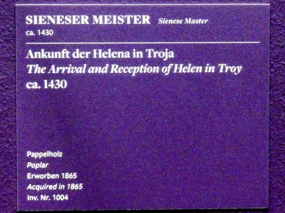 Ankunft der Helena in Troja, Frankfurt am Main, Städel Museum, 2. Obergeschoss, Saal 19, um 1430, Bild 2/2