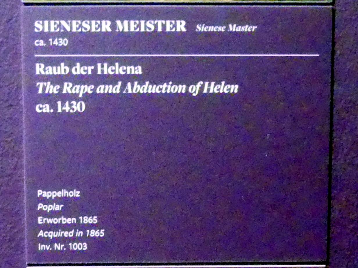Raub der Helena, Frankfurt am Main, Städel Museum, 2. Obergeschoss, Saal 19, um 1430, Bild 3/4