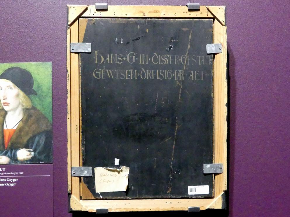 Wolf Traut (1501–1517), Bildnis des Hans Geyer, Frankfurt am Main, Städel Museum, 2. Obergeschoss, Saal 20, 1501, Bild 2/3