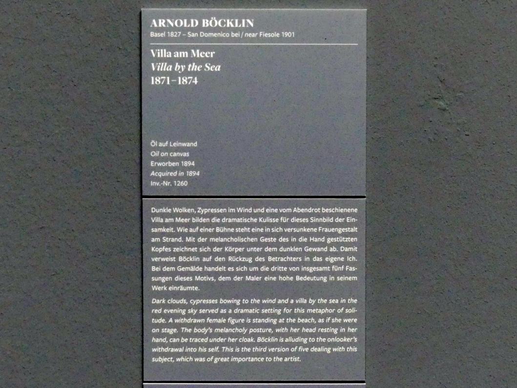 Arnold Böcklin (1851–1897), Villa am Meer, Frankfurt am Main, Städel Museum, 1. Obergeschoss, Saal 5, 1871–1874, Bild 2/2