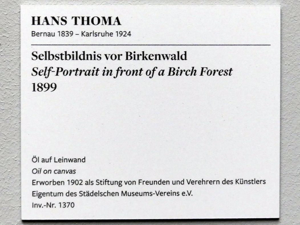 Hans Thoma (1860–1912), Selbstbildnis vor Birkenwald, Frankfurt am Main, Städel Museum, 1. Obergeschoss, Saal 6, 1899, Bild 2/2
