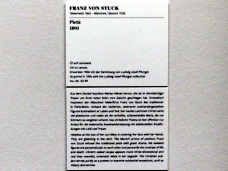 Franz von Stuck (1890–1923), Pietà, Frankfurt am Main, Städel Museum, 1. Obergeschoss, Saal 6, 1891, Bild 2/2